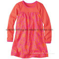 100 Cotton Long Sleeve Dress for Girl (ELTCCJ-117)